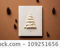 Minimalistic Christmas card made of sustainable materials. 109251656