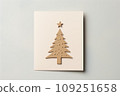 Minimalistic Christmas card made of sustainable materials. 109251658