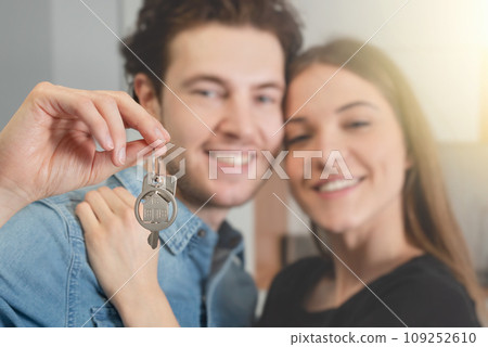 Couple bought their apartment, home keys Couple bought their apartment, home keys 109252610