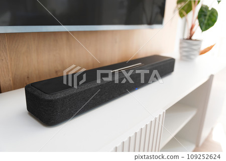 Soundbar in a modern home Soundbar in a modern home 109252624