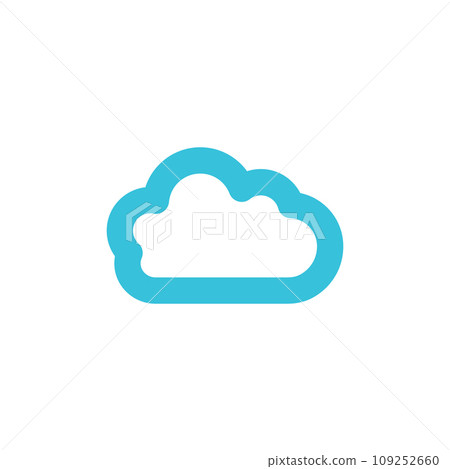 Blue cloud icon symol on white background 109252660