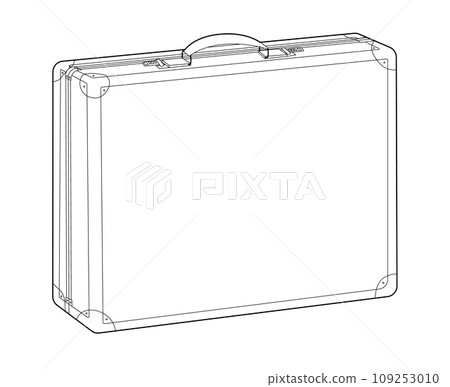 Attache Case briefcase silhouette bag. Fashion accessory technical illustration. Vector satchel front 3-4 view for Men Attache Case briefcase silhouette bag. Fashion accessory technical illustration. Vector satchel front 3-4 view for Men 109253010