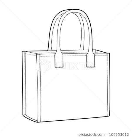 Tote Box Bag silhouette bag. Fashion accessory... - Stock Illustration ...