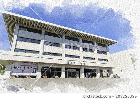 水彩風格東京北之丸公園國家檔案館東京千代田區 109253359