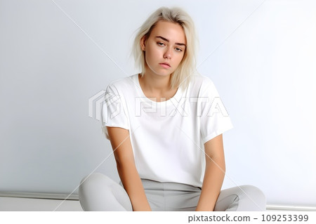 疲憊的女人白色背景 5 AI 生成的圖像 疲憊的女人白色背景 5 AI 生成的圖像 109253399