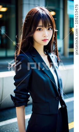 Young woman in a suit 109253476