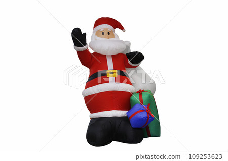 Santa Claus brings gifts to the children's bedside. The child wakes up and rejoices, what a story from the past. Santa Claus brings gifts to the children's bedside. The child wakes up and rejoices, what a story from the past. 109253623