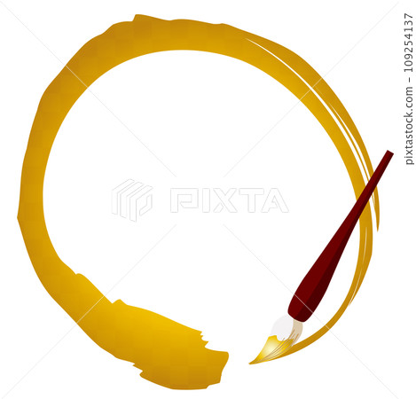 Japanese vector material that looks like it was drawn with a brush Japanese vector material that looks like it was drawn with a brush 109254137