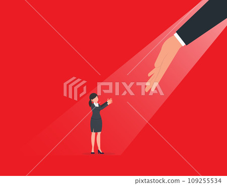 Support or assist in workplace. Businessman offer helping hand to pull fail partner or colleague. 109255534