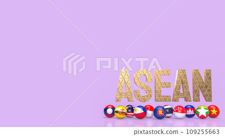 The ASEAN or Association of Southeast Asian Nations for Business concept 3d rendering. The ASEAN or Association of Southeast Asian Nations for Business concept 3d rendering. 109255663