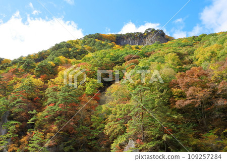 吹割溪谷與秋葉 屏風岩 109257284