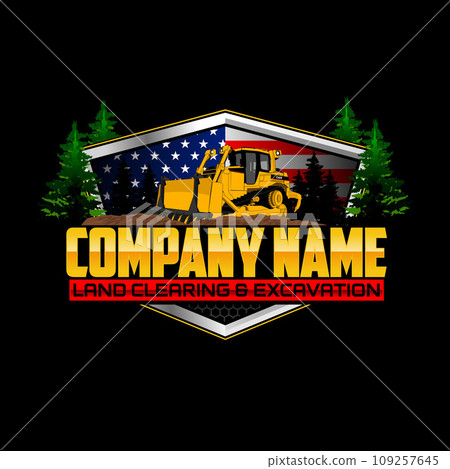 Land clearing and excavating logo concept 109257645
