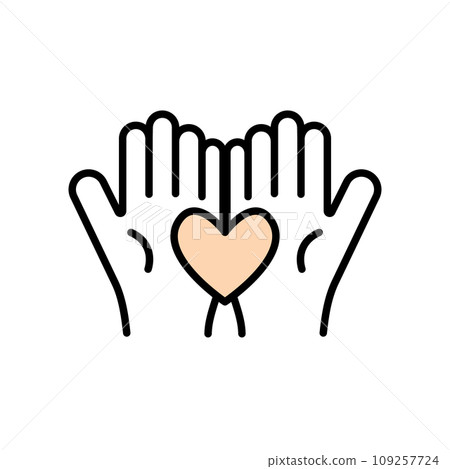 A hand holding a heart 109257724