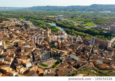Bird's eye view of Spanish town Fraga Bird's eye view of Spanish town Fraga 109258188