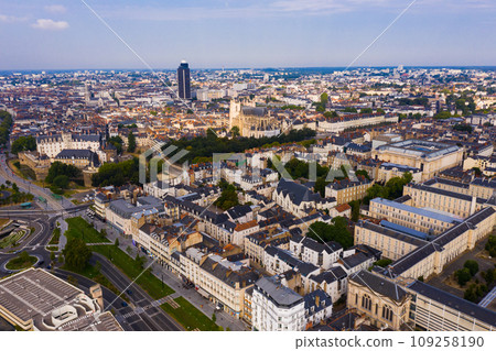 Aerial view of modern cityscape of Nantes in summer, France Aerial view of modern cityscape of Nantes in summer, France 109258190
