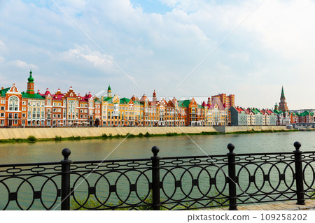 Yoshkar-Ola, Mari El, Russia. City architecture. View on Brugge embankment 109258202