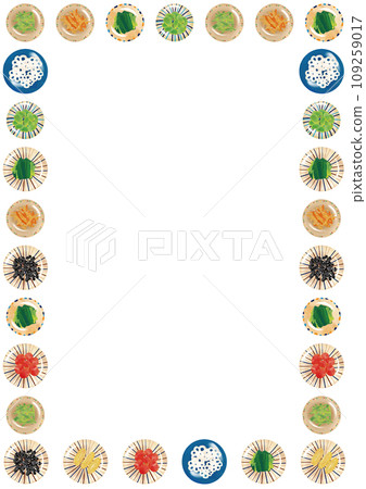 Watercolor style Japanese food side dish frame Watercolor style Japanese food side dish frame 109259017
