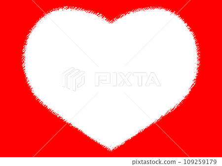 Heart photo frame crayon touch illustration [A4/horizontal] 109259179