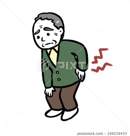 一位老人背部受傷的插圖 109259433