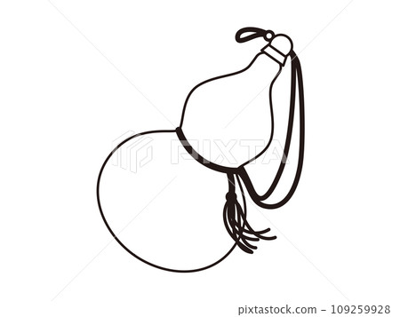 簡單的葫蘆圖單色線描-插圖素材[109259928] - PIXTA圖庫 
