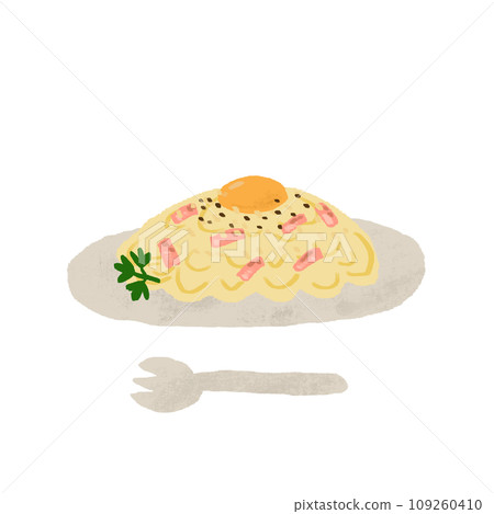 Watercolor hand-painted carbonara pasta illustration 109260410
