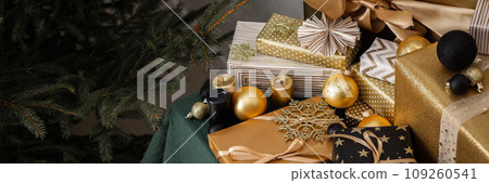 Gifts and Christmas toys on the table Gifts and Christmas toys on the table 109260541