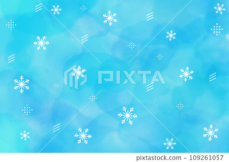 Background image Background Handwritten style Watercolor style Canvas Winter Christmas Snowflake Light blue Blue 109261057
