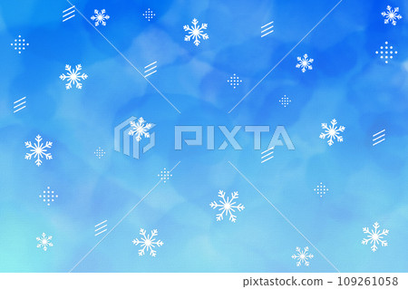 Background image Background Handwritten style Watercolor style Canvas Winter Christmas Snowflake Light blue Blue 109261058