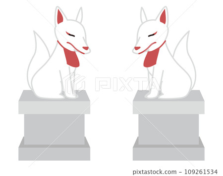 兩座稻荷雕像面對面 109261534