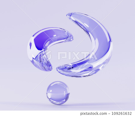 Iridescent glass transparent arcs and crystal ball or sphere 3d render. Abstract art geometric background, clear rainbow wave curves, arch lines with water bubble, motion elements. 3D illustration Iridescent glass transparent arcs and crystal ball or sphere 3d render. Abstract art geometric background, clear rainbow wave curves, arch lines with water bubble, motion elements. 3D illustration 109261632