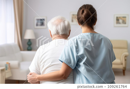 Nurse with Aged Man, Generative AI 109261764