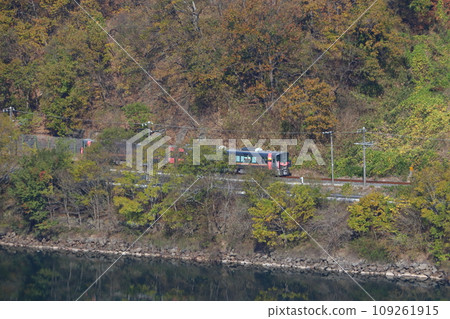 高橋川的紅葉與伯備線227系列車(岡山⇔新見) 高橋川的紅葉與伯備線227系列車(岡山⇔新見) 109261915