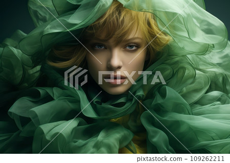Girls in clothes in green bottle colors Girls in clothes in green bottle colors 109262211