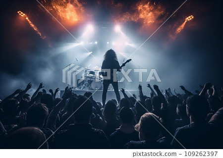 Rocker playing guitar close-up 109262397