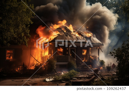 Fire in private house Fire in private house 109262437