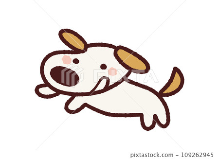 一隻可愛的狗奔跑的插圖 一隻可愛的狗奔跑的插圖 109262945