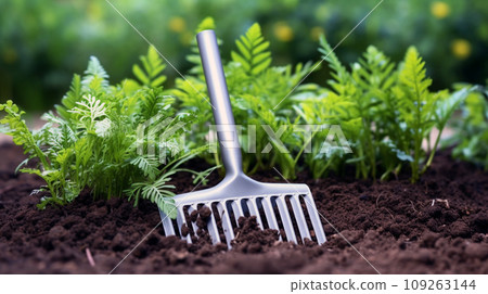 Garden Rake in Action Garden Rake in Action 109263144