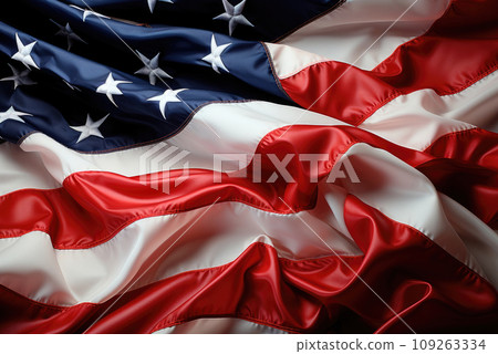 American Flag Wave Close Up for Memorial Day or 4th of July 109263334