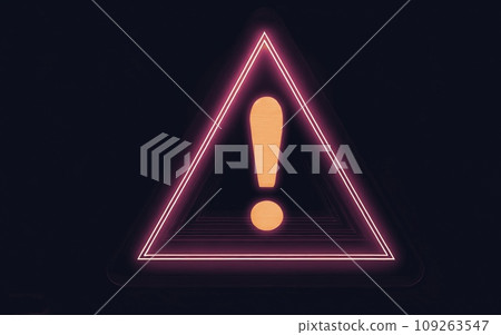 neon caution mark neon caution mark 109263547