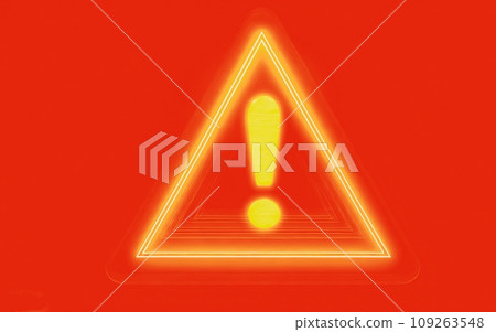 neon caution mark neon caution mark 109263548