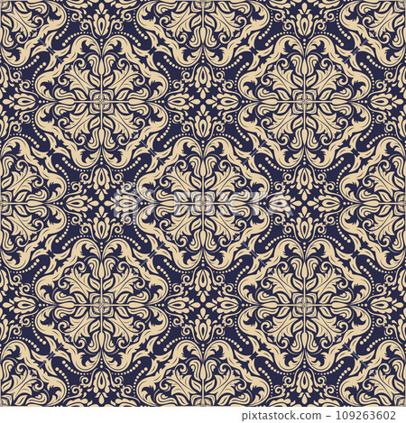 Orient Damask Seamless Background With Arabesques 109263602