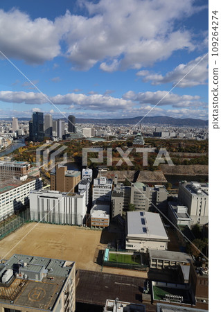 Osaka in November, Osaka Castle Park with autumn leaves, Osaka Business Park with a view of Osaka Castle in the autumn sky, a new hotel Osaka in November, Osaka Castle Park with autumn leaves, Osaka Business Park with a view of Osaka Castle in the autumn sky, a new hotel 109264274