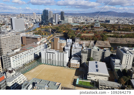 Osaka in November, Osaka Castle Park with autumn leaves, Osaka Business Park with a view of Osaka Castle in the autumn sky, a new hotel Osaka in November, Osaka Castle Park with autumn leaves, Osaka Business Park with a view of Osaka Castle in the autumn sky, a new hotel 109264279