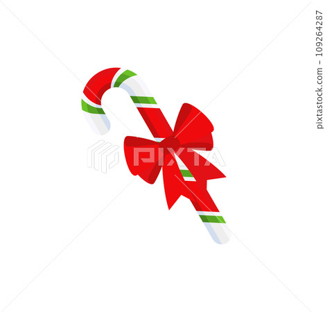 Christmas Candy Cane. Design element for door wreath Christmas Candy Cane. Design element for door wreath 109264287