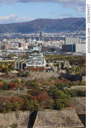 11月的大阪,秋葉的大阪城公園,秋日天空可欣賞大阪城的大阪商務公園,新飯店 11月的大阪,秋葉的大阪城公園,秋日天空可欣賞大阪城的大阪商務公園,新飯店 109264427