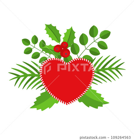 Christmas wreath design element. Winter holiday decoration. 109264563