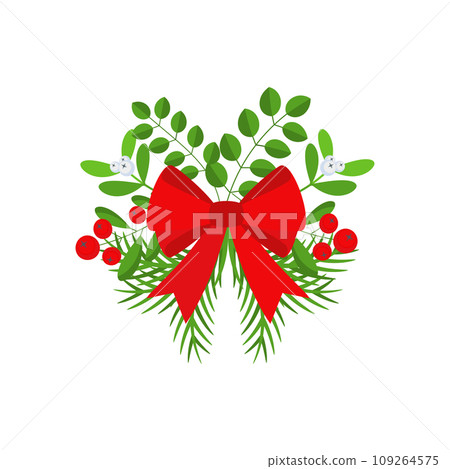 Christmas wreath design element. Winter holiday decoration. 109264575