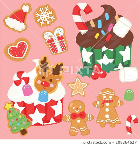 Christmas elements cute cupcake cup decorations for Xmas 109264627