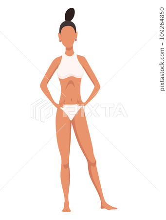 Female figure type. Women in lingerie showing body shape. Women in underwear. Main woman figure shape. Flat vector illustrations isolated on white background Female figure type. Women in lingerie showing body shape. Women in underwear. Main woman figure shape. Flat vector illustrations isolated on white background 109264850