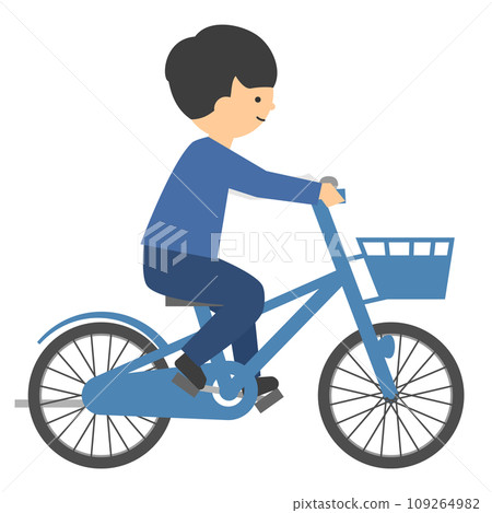 騎腳踏車的男孩沒有戴頭盔 騎腳踏車的男孩沒有戴頭盔 109264982